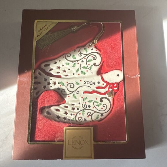 Lenox 2008 Joyous Dove Porcelain Christmas Ornament Collectible NIB - Picture 1 of 10